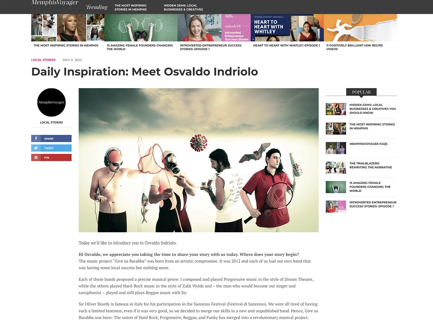 MemphisVoyager intervista Osvaldo Indriolo