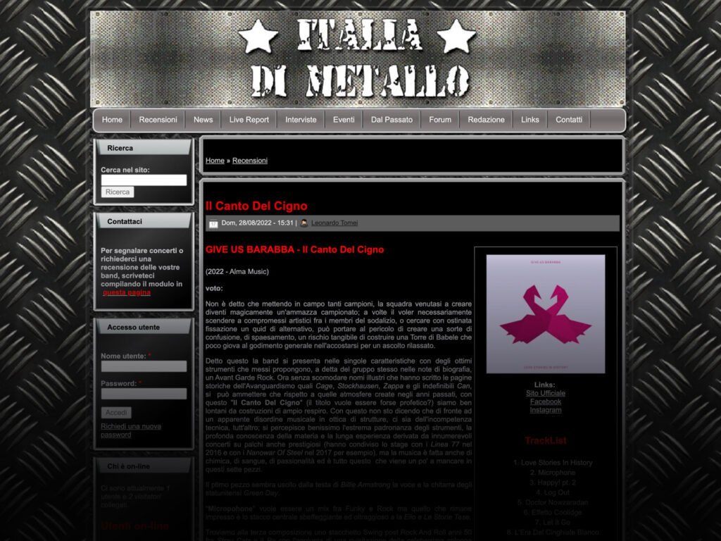 Give Us Barabba - Italia di Metallo - Il Canto del Cigno